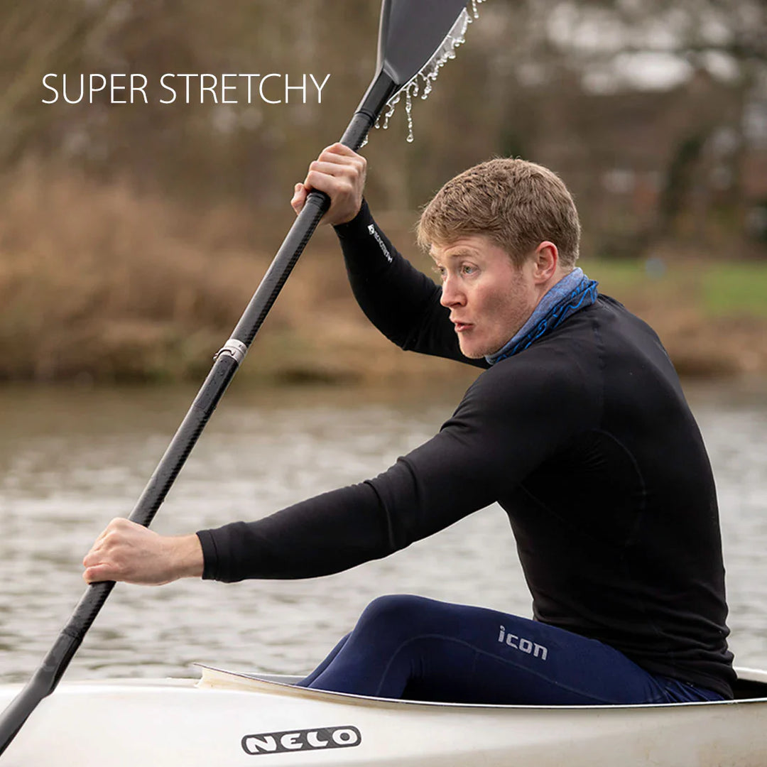 Férfi hosszú ujjú, Tecnostretch™ Performance evezős aláöltözet - Fekete, evezés közben