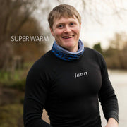 Férfi hosszú ujjú, Tecnostretch™ Performance evezős aláöltözet - Fekete, szemből 1.